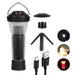 Lanterne de camping rechargeable multifonctionnelle avec trépied et chargement solaire USB, idéale pour les aventures en plein air et les explorations nocturnes.