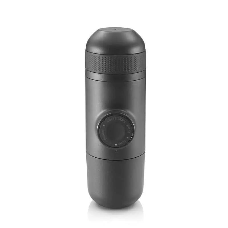 Portable Nespresso capsule espresso maker, compact and lightweight design, ideal for camping and outdoor use.