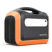 Batterie portable de 1200Wh avec poignée, au design élégant en orange et noir, idéale pour les voyages et les activités de plein air.